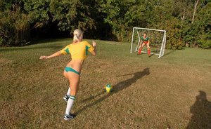 18 year old female Doris G slips off her underwear to pose naked on her bed